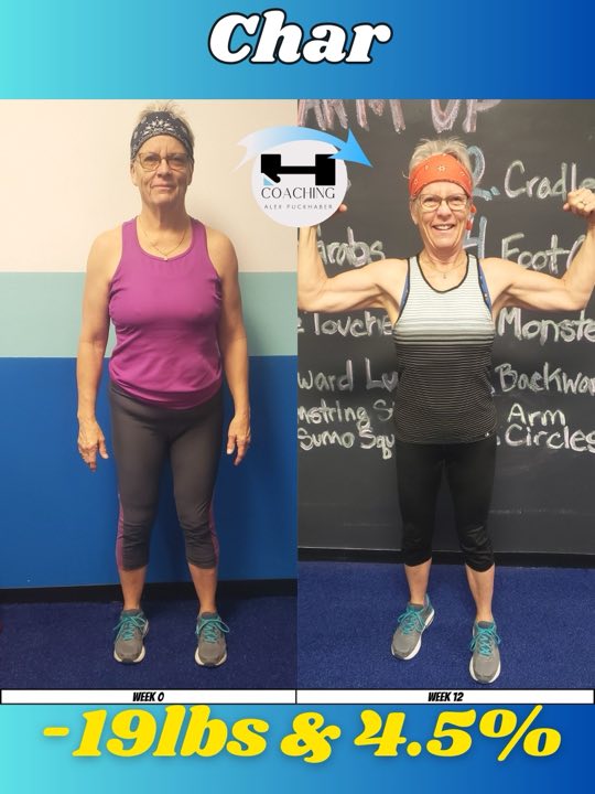 Char, i2 Fitness member — down 19 pounds and 4.5% body fat