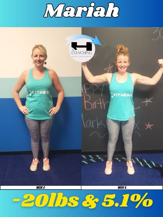 Mariah, i2 Fitness member — down 20 pounds and 5.1% body fat